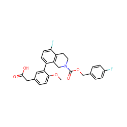 COc1ccc(CC(=O)O)cc1-c1ccc(F)c2c1CN(C(=O)OCc1ccc(F)cc1)CC2 ZINC000144026748