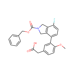 COc1ccc(CC(=O)O)cc1-c1ccc(F)c2c1CN(C(=O)OCc1ccccc1)C2 ZINC000143955678