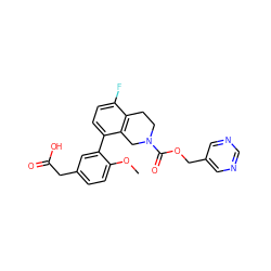 COc1ccc(CC(=O)O)cc1-c1ccc(F)c2c1CN(C(=O)OCc1cncnc1)CC2 ZINC000144006598