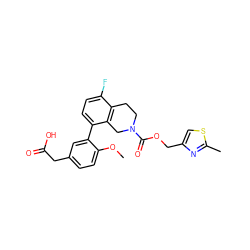 COc1ccc(CC(=O)O)cc1-c1ccc(F)c2c1CN(C(=O)OCc1csc(C)n1)CC2 ZINC000143972269