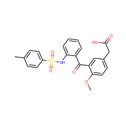 COc1ccc(CC(=O)O)cc1C(=O)c1ccccc1NS(=O)(=O)c1ccc(C)cc1 ZINC000084617526