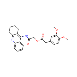 COc1ccc(CC(=O)OCC(=O)Nc2c3c(nc4ccccc24)CCCC3)cc1OC ZINC000653842819