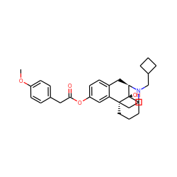 COc1ccc(CC(=O)Oc2ccc3c(c2)[C@@]24CCCC[C@@]2(O)[C@@H](C3)N(CC2CCC2)CC4)cc1 ZINC000040953115