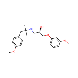 COc1ccc(CC(C)(C)NC[C@H](O)COc2cccc(OC)c2)cc1 ZINC000028567307