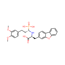 COc1ccc(CC[C@@H](N[C@@H](Cc2ccc3c(c2)oc2ccccc23)C(=O)O)P(=O)(O)O)cc1OC ZINC000013805039