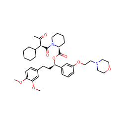 COc1ccc(CC[C@@H](OC(=O)[C@@H]2CCCCN2C(=O)[C@H](C(C)=O)C2CCCCC2)c2cccc(OCCN3CCOCC3)c2)cc1OC ZINC000473114359