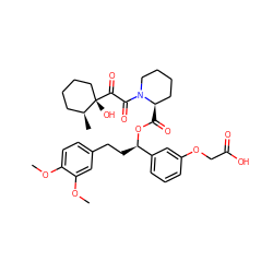 COc1ccc(CC[C@@H](OC(=O)[C@@H]2CCCCN2C(=O)C(=O)[C@@]2(O)CCCC[C@@H]2C)c2cccc(OCC(=O)O)c2)cc1OC ZINC000084711371
