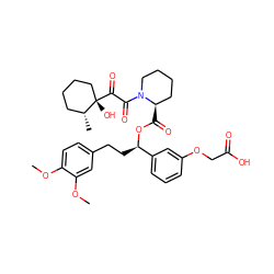 COc1ccc(CC[C@@H](OC(=O)[C@@H]2CCCCN2C(=O)C(=O)[C@@]2(O)CCCC[C@H]2C)c2cccc(OCC(=O)O)c2)cc1OC ZINC000084687601