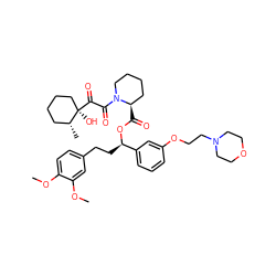 COc1ccc(CC[C@@H](OC(=O)[C@@H]2CCCCN2C(=O)C(=O)[C@]2(O)CCCC[C@H]2C)c2cccc(OCCN3CCOCC3)c2)cc1OC ZINC000084688169