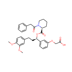 COc1ccc(CC[C@@H](OC(=O)[C@@H]2CCCCN2C(=O)Cc2ccccc2)c2cccc(OCC(=O)O)c2)cc1OC ZINC000026850179