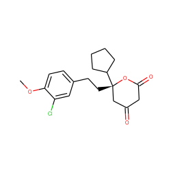 COc1ccc(CC[C@]2(C3CCCC3)CC(=O)CC(=O)O2)cc1Cl ZINC000035013141