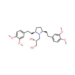COc1ccc(CC[C@H]2CC[C@@H](CCc3ccc(OC)c(OC)c3)N2C[C@@H](O)CO)cc1OC ZINC000096269928
