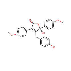 COc1ccc(CC2=C(c3ccc(OC)cc3)C(=O)O[C@@]2(O)c2ccc(OC)cc2)cc1 ZINC000013740968
