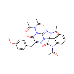 COc1ccc(CC2=NN3C(=NN(C(C)=O)[C@]34C(=O)N(C(C)=O)c3ccccc34)N(N(C(C)=O)C(C)=O)C2=O)cc1 ZINC000084603682