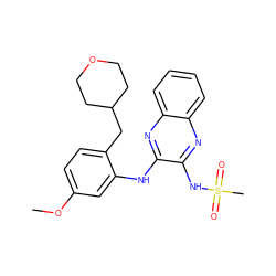 COc1ccc(CC2CCOCC2)c(Nc2nc3ccccc3nc2NS(C)(=O)=O)c1 ZINC000138193082