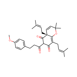 COc1ccc(CCC(=O)C2C(=O)C(CC=C(C)C)=C3OC(C)(C)C=C[C@@]3(CC=C(C)C)C2=O)cc1 ZINC000653773185