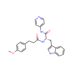 COc1ccc(CCC(=O)N[C@@H](Cc2c[nH]c3ccccc23)C(=O)Nc2ccncc2)cc1 ZINC000096931957