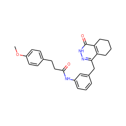 COc1ccc(CCC(=O)Nc2cccc(Cc3n[nH]c(=O)c4c3CCCC4)c2)cc1 ZINC000167579490