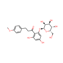 COc1ccc(CCC(=O)c2c(O)cc(O)cc2O[C@@H]2O[C@@H](CO)[C@@H](O)[C@H](O)[C@@H]2O)cc1 ZINC000059774284