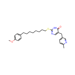 COc1ccc(CCCCCCCCSc2ncc(Cc3ccc(C)nc3)c(=O)[nH]2)cc1 ZINC000027320030