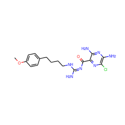 COc1ccc(CCCCN/C(N)=N\C(=O)c2nc(Cl)c(N)nc2N)cc1 ZINC000035919964