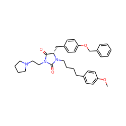 COc1ccc(CCCCN2C(=O)N(CCN3CCCC3)C(=O)[C@@H]2Cc2ccc(OCc3ccccc3)cc2)cc1 ZINC000027180512