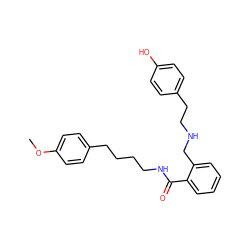 COc1ccc(CCCCNC(=O)c2ccccc2CNCCc2ccc(O)cc2)cc1 ZINC000013589118