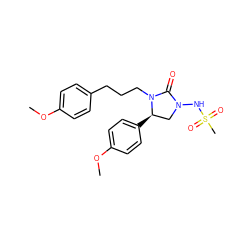 COc1ccc(CCCN2C(=O)N(NS(C)(=O)=O)C[C@H]2c2ccc(OC)cc2)cc1 ZINC000045256858