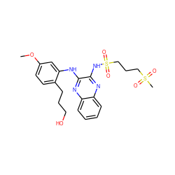 COc1ccc(CCCO)c(Nc2nc3ccccc3nc2NS(=O)(=O)CCCS(C)(=O)=O)c1 ZINC000148463515