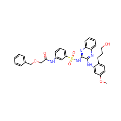 COc1ccc(CCCO)c(Nc2nc3ccccc3nc2NS(=O)(=O)c2cccc(NC(=O)COCc3ccccc3)c2)c1 ZINC000138527678