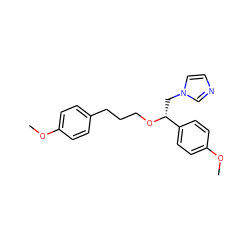 COc1ccc(CCCO[C@H](Cn2ccnc2)c2ccc(OC)cc2)cc1 ZINC000002560257