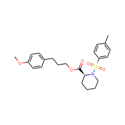 COc1ccc(CCCOC(=O)[C@@H]2CCCCN2S(=O)(=O)c2ccc(C)cc2)cc1 ZINC000013441810