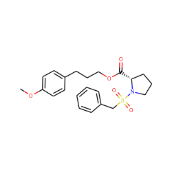 COc1ccc(CCCOC(=O)[C@@H]2CCCN2S(=O)(=O)Cc2ccccc2)cc1 ZINC000013441843