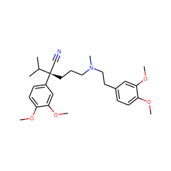 COc1ccc(CCN(C)CCC[C@@](C#N)(c2ccc(OC)c(OC)c2)C(C)C)cc1OC ZINC000003871832