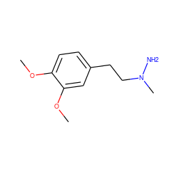 COc1ccc(CCN(C)N)cc1OC ZINC000064470290