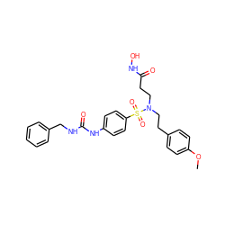 COc1ccc(CCN(CCC(=O)NO)S(=O)(=O)c2ccc(NC(=O)NCc3ccccc3)cc2)cc1 ZINC000003925232