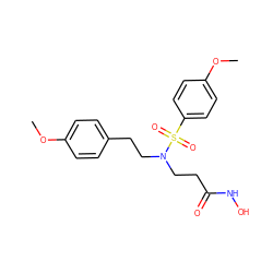 COc1ccc(CCN(CCC(=O)NO)S(=O)(=O)c2ccc(OC)cc2)cc1 ZINC000034011032