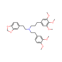 COc1ccc(CCN(CCCc2cc(OC)c(OC)c(OC)c2)CCc2ccc3c(c2)OCO3)cc1OC ZINC000653748862