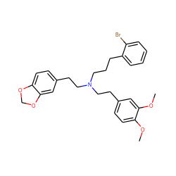 COc1ccc(CCN(CCCc2ccccc2Br)CCc2ccc3c(c2)OCO3)cc1OC ZINC000653857918