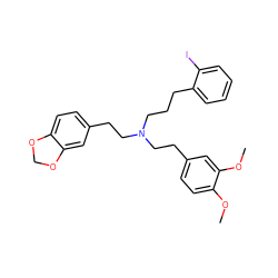 COc1ccc(CCN(CCCc2ccccc2I)CCc2ccc3c(c2)OCO3)cc1OC ZINC000653857971
