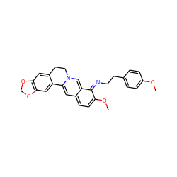 COc1ccc(CCN=c2c(OC)ccc3cc4n(cc2-3)CCc2cc3c(cc2-4)OCO3)cc1 ZINC000377839999