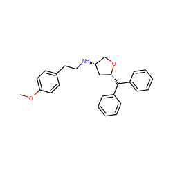 COc1ccc(CCN[C@@H]2CO[C@H](C(c3ccccc3)c3ccccc3)C2)cc1 ZINC000103228705