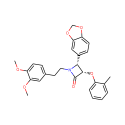 COc1ccc(CCN2C(=O)[C@@H](Oc3ccccc3C)[C@H]2c2ccc3c(c2)OCO3)cc1OC ZINC000002846585