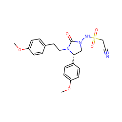 COc1ccc(CCN2C(=O)N(NS(=O)(=O)CC#N)C[C@@H]2c2ccc(OC)cc2)cc1 ZINC000045259748