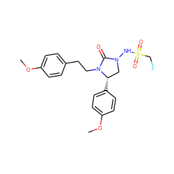 COc1ccc(CCN2C(=O)N(NS(=O)(=O)CF)C[C@@H]2c2ccc(OC)cc2)cc1 ZINC000045254896