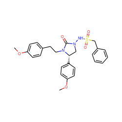 COc1ccc(CCN2C(=O)N(NS(=O)(=O)Cc3ccccc3)C[C@@H]2c2ccc(OC)cc2)cc1 ZINC000045256728