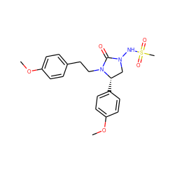 COc1ccc(CCN2C(=O)N(NS(C)(=O)=O)C[C@@H]2c2ccc(OC)cc2)cc1 ZINC000045256634