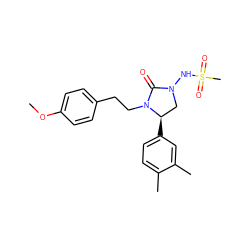 COc1ccc(CCN2C(=O)N(NS(C)(=O)=O)C[C@H]2c2ccc(C)c(C)c2)cc1 ZINC000043178291