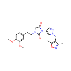 COc1ccc(CCN2CC(=O)N(c3cnn(Cc4c(C)noc4C)c3)C2=O)cc1OC ZINC000115733581