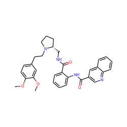 COc1ccc(CCN2CCC[C@@H]2CNC(=O)c2ccccc2NC(=O)c2cnc3ccccc3c2)cc1OC ZINC000028714005